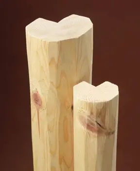 Log siding corner post detail in 8 inch and 6 inch profiles